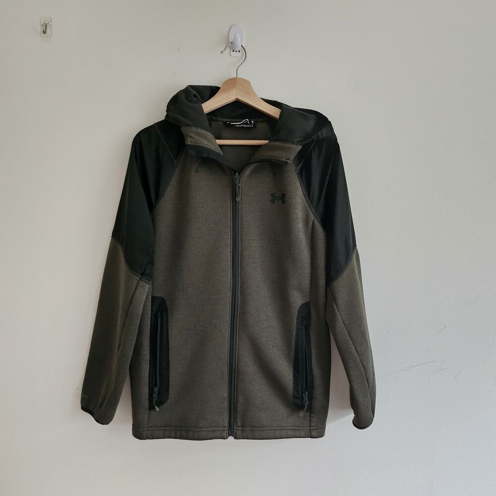 Under Armour ColdGear Tactical Fleece Hoodie Olive Green Jacket Small